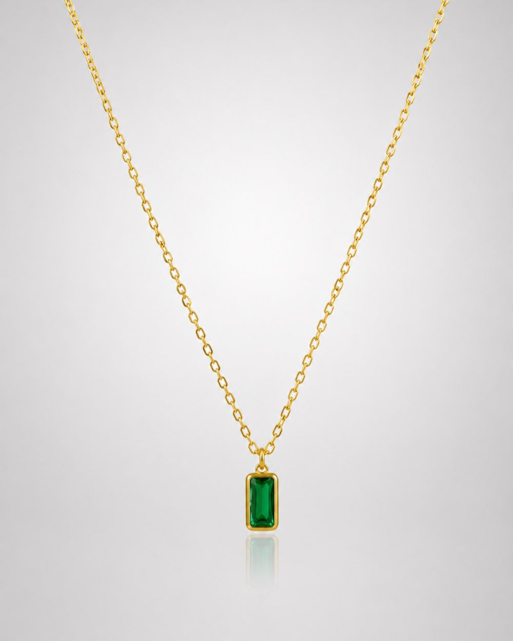 Émeraude Baguette Pendant