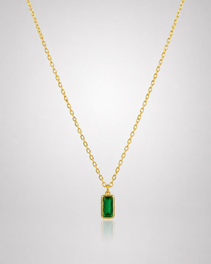 Émeraude Baguette Pendant